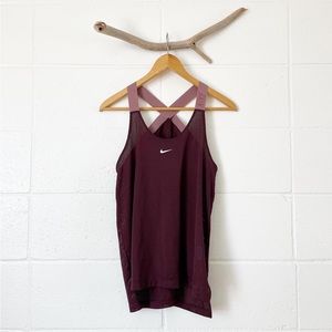 Nike Dri-Fit Mesh Tank in Plum